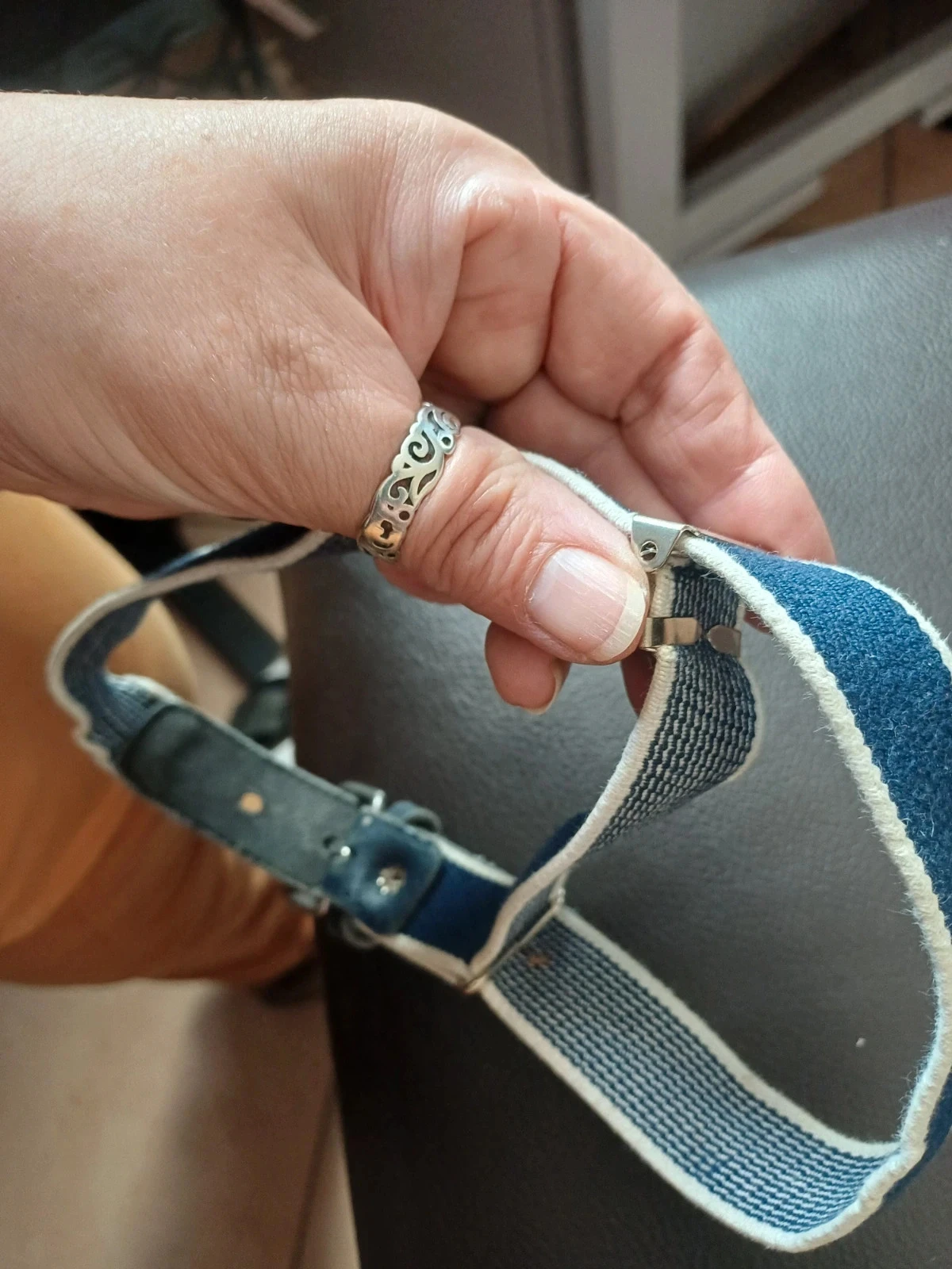 Blauw en witte elastische verstelbare riem – photo 5